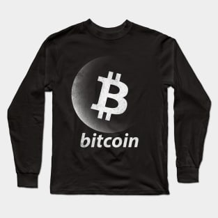 Vintage Bitcoin BTC Coin To The Moon Crypto Token Cryptocurrency Blockchain Wallet Birthday Gift For Men Women Kids Long Sleeve T-Shirt